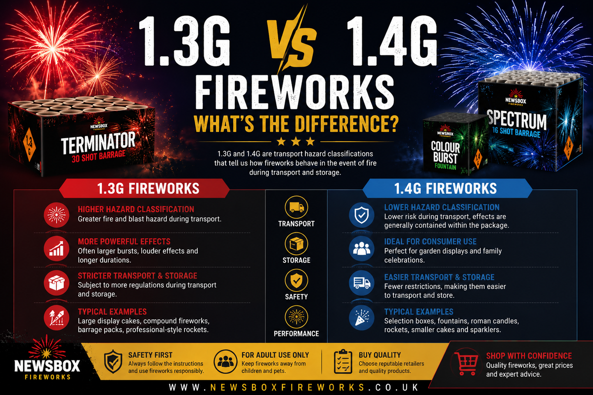 What's the Difference Between 1.3G and 1.4G Fireworks?